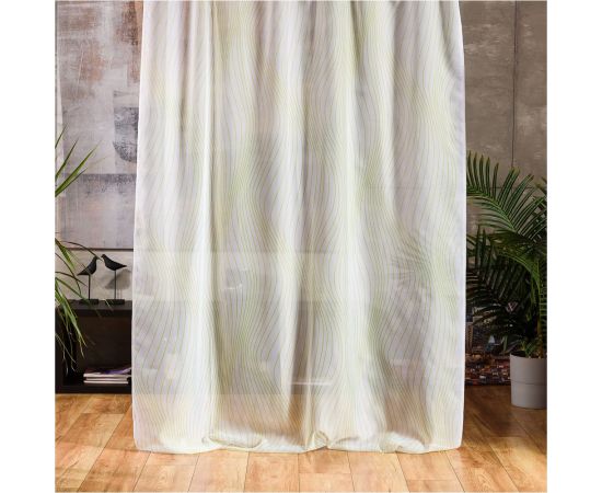 Тюль Moroshka Karim 280x270 см, крепление шторная лента, белый/зеленый 921-206-01 – изображение 6