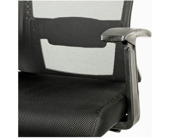 Кресло руководителя Helmi HL-E31 Ergo, регулируемый подголовник и поясничный упор, ткань черная 284605 – изображение 6