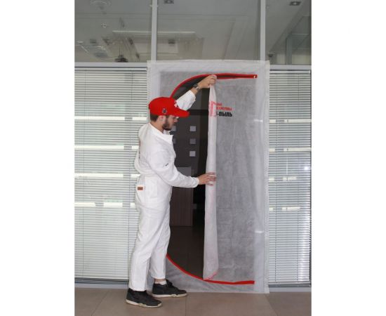 Временная пленочная дверь 160х220 см с молнией типа С вариант 3Б СТОП-ПЫЛЬ 201809 – изображение 7