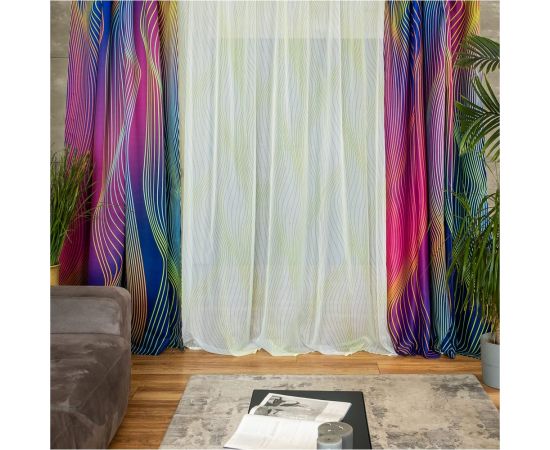 Тюль Moroshka Karim 280x270 см, крепление шторная лента, белый/зеленый 921-206-01 – изображение 7