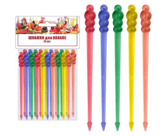 Шпажки для канапе МУЛЬТИДОМ Булава набор 20 шт, длина 90 мм МГ76-69 