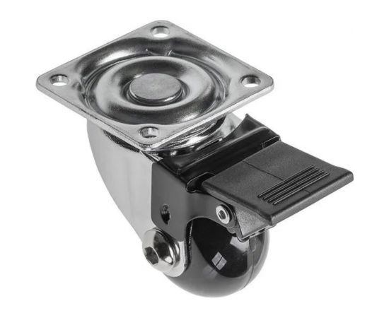 Поворотное колесо GTV D-35 мм, прозрачное, со стопором, Brazylia, нагрузка 30 кг KM-RD-35-CF 