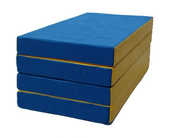 Складной мат КМС № 5 100x200x10 см, 3 сложения, сине/жёлтый 116 