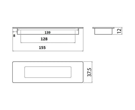 Ручка GTV врезная, инокс UZ-E6-128-06 – изображение 2