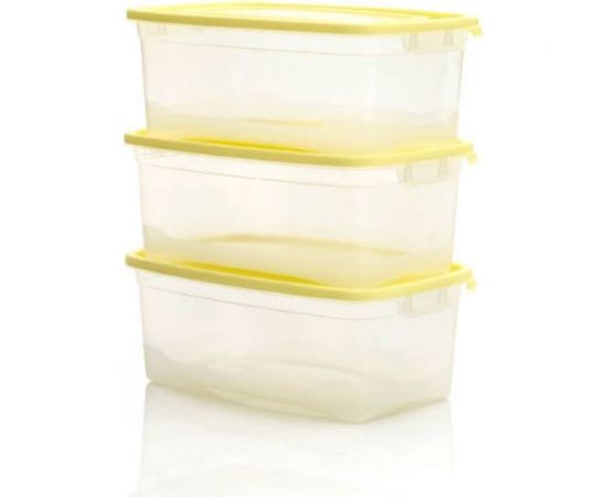 Комплект прямоугольных контейнеров ПОЛИМЕРБЫТ КАСКАД-2 3шт, 1.0л СВЧ 4357001 – изображение 2