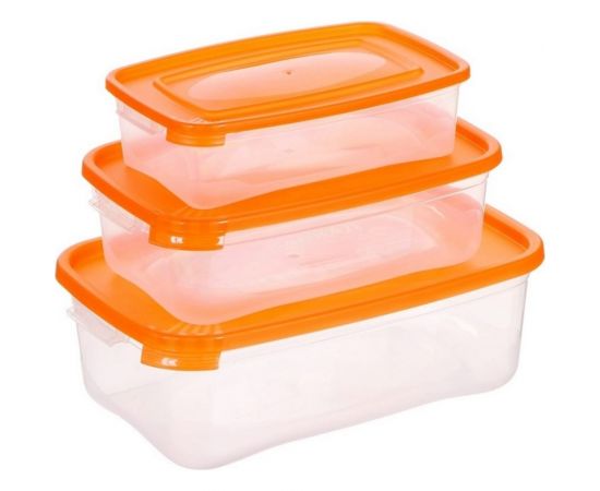 Комплект прямоугольных контейнеров для СВЧ ПОЛИМЕРБЫТ КАСКАД 0.7 л, 1.2 л, 2.2 л 3 шт 4359003 – изображение 2