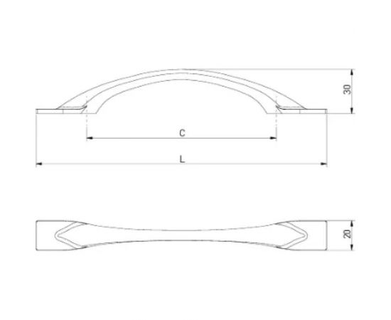 Ручка GTV FLOW 128 мм, инокс UZ-FLOW-128-06 – изображение 2