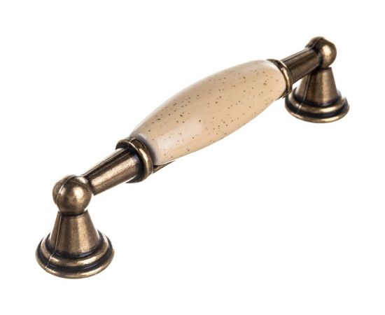 Ручка-скоба с фарфором KERRON 96мм, Д120 Ш23 В28, оксидированная бронза/бежевый SF05-05-96 OAB – изображение 2