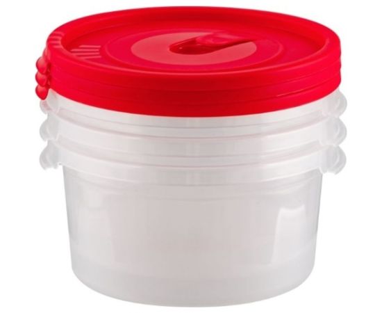 Комплект контейнеров Полимербыт СМАЙЛ 3 шт, круглые, с клапаном, 0.4 л, свч 435200100 – изображение 2
