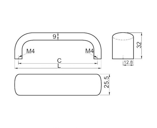 Алюминиевая мебельная ручка GTV UA-OO-340/320 UA-00-340320 – изображение 3