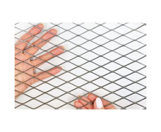 Cетка ПВЛ просечно-вытяжная стальная неокрашенная лофт Фабрика сеток ""Железный слон"" ячейки 19x19 мм, перемычка 1.5x2 мм, рулон 1.25x2 м PVS000020-2 – изображение 3