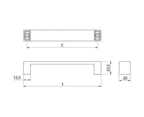 Ручка GTV MODENA 192 мм, хром UZ-MODEN-192-01 – изображение 3