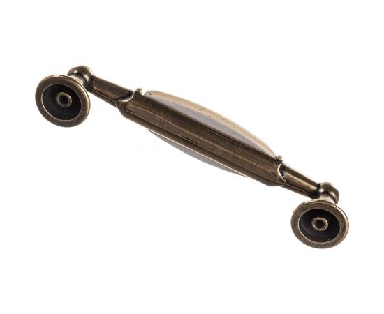 Ручка-скоба с фарфором KERRON 96мм, Д120 Ш23 В28, оксидированная бронза/бежевый SF05-05-96 OAB – изображение 3