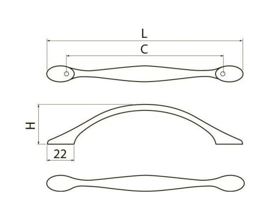 Ручка GTV CAMAIO 96 мм, брашированная латунь UZ-CAMAI-96-09 – изображение 3