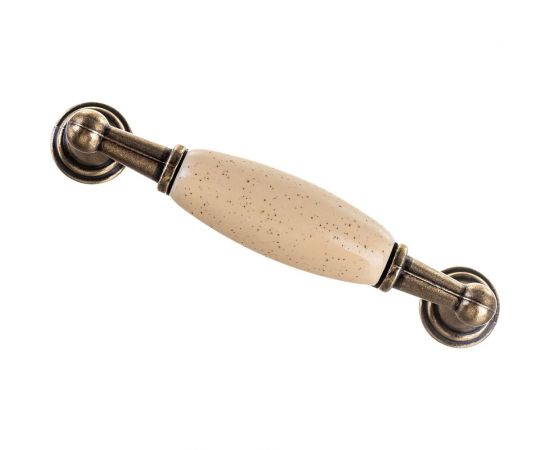 Ручка-скоба с фарфором KERRON 96мм, Д120 Ш23 В28, оксидированная бронза/бежевый SF05-05-96 OAB – изображение 4
