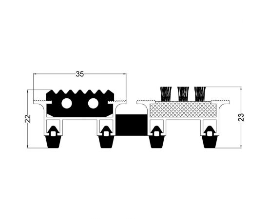 Грязезащитная придверная решетка ООО ПК ЦентрВход Эксперт резина-щетка, размер 390х590 мм 731EX05 – изображение 4