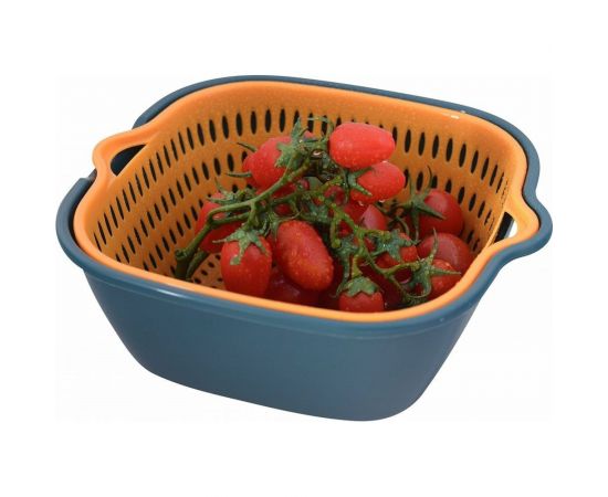 Дуршлаг МУЛЬТИДОМ Дабл NEW с миской размер 19x17x7,5 см, объем 1200 мл VL11-121 – изображение 5