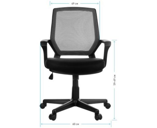 Кресло оператора Helmi HL-M02 Step ткань спинка сетка черная/сиденье TW черное 283156 – изображение 7