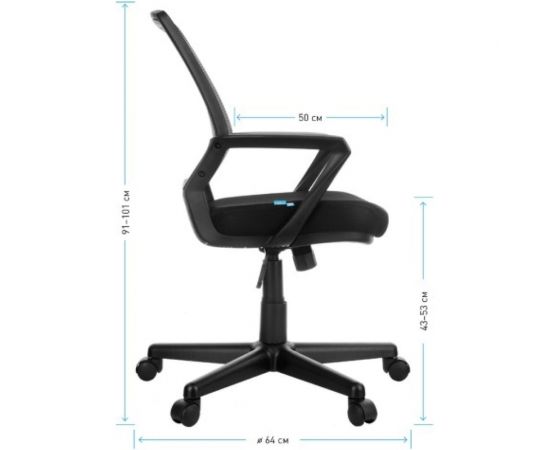 Кресло оператора Helmi HL-M02 Step ткань спинка сетка черная/сиденье TW черное 283156 – изображение 8