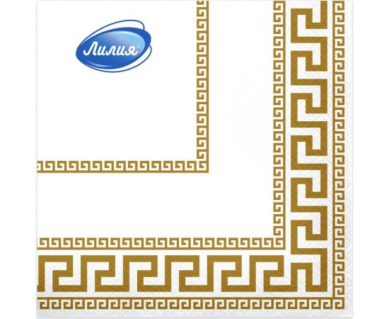 Бумажные салфетки Лилия Меандр, 33x33, 2 слоя, 20 листов 5348 