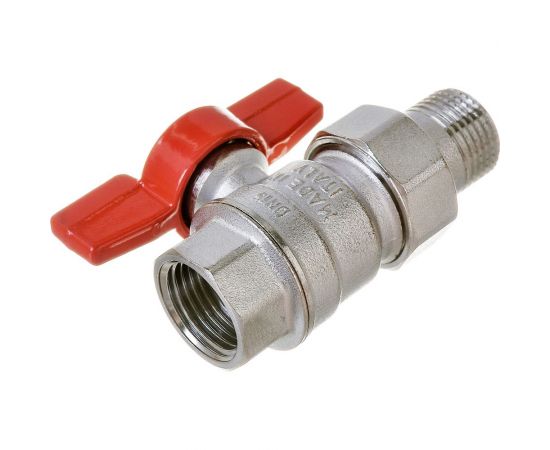 Шаровой кран Giacomini R859, 1/2, ВН, ручка-бабочка, хромированный, с разъемным соединением R859x323 