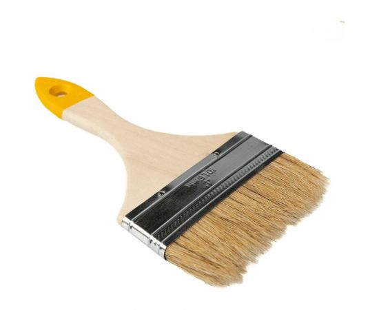 Плоская малярная кисть SAMGRUPP с деревянной ручкой, 100 мм, 4"" 16174 