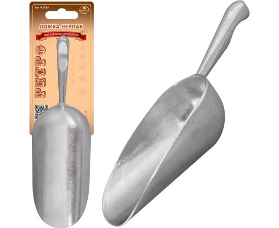 Ложка-черпак для сыпучих продуктов МУЛЬТИДОМ общая длина 18.5 см VL57-63 