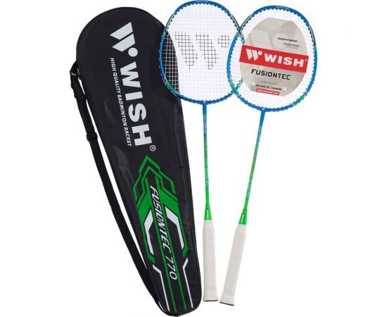 Набор для бадминтона WISH Fusiontec 770K 2 ракетки, синий/зеленый УТ-00014742 