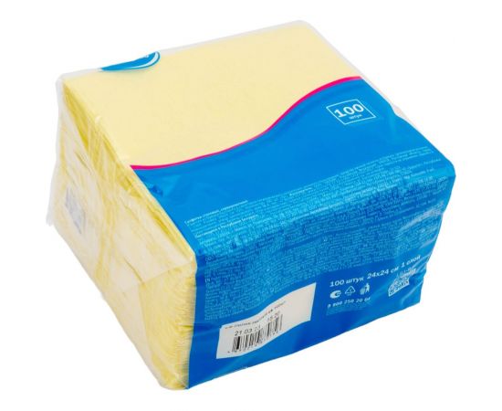 Салфетки бумажные 24x24 Желтый 1слой 100листов Лилия 756 