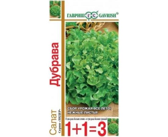 Семена ГАВРИШ Салат Дубрава 1+1/1 г листовой, маслянистый 1071857090 