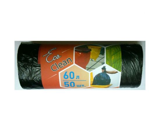 Мешки для мусора Ecoclean (60 л; 50 шт; ПНД; 58х65 см; 6 мкм) Концепция Быта 01657 