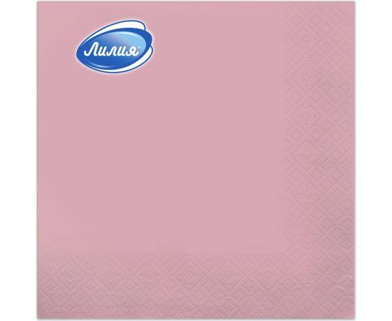 Бумажные салфетки Лилия 33x33, Светло-розовый, 2 слоя, 20 листов 858 