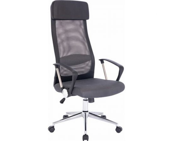 Офисное кресло BRABIX Flight R EX-541, хром, ткань TW, сетка, черное/серое 532518 