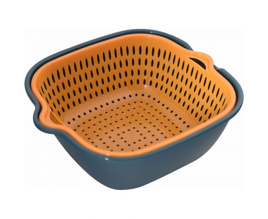 Дуршлаг МУЛЬТИДОМ Дабл NEW с миской размер 22,5x20x8 см, объем 2000 мл VL11-122 – изображение 2