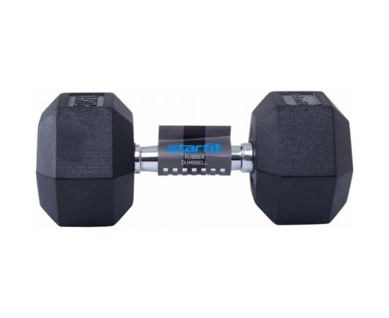 Гексагональная обрезиненная гантель Starfit DB-301 14 кг, черный УТ-00019793 – изображение 2