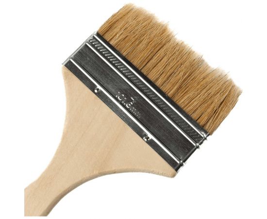 Плоская малярная кисть SAMGRUPP с деревянной ручкой, 100 мм, 4"" 16174 – изображение 2