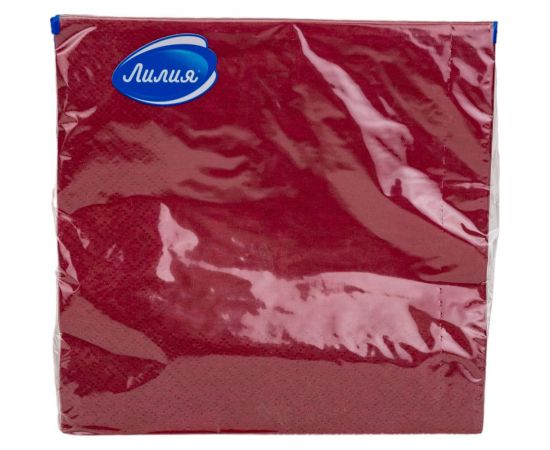 Салфетки бумажные 33x33 Бордовый 2слоя 20листов Лилия 780 – изображение 2