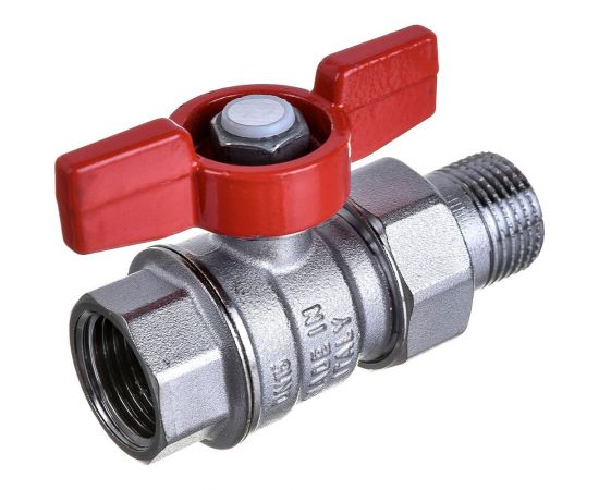 Шаровой кран Giacomini R859, 1/2, ВН, ручка-бабочка, хромированный, с разъемным соединением R859x323 – изображение 3