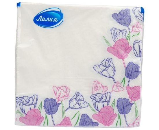 Салфетки бумажные 33x33 Melody 2слоя 20листов Лилия 5331 – изображение 4