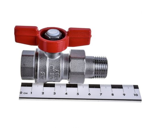 Шаровой кран Giacomini R859, 1/2, ВН, ручка-бабочка, хромированный, с разъемным соединением R859x323 – изображение 4