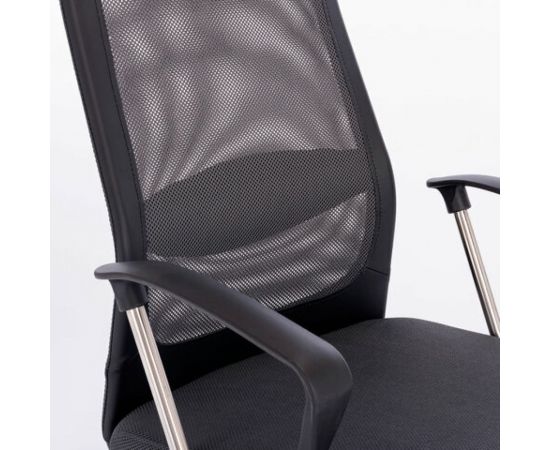 Офисное кресло BRABIX Flight R EX-541, хром, ткань TW, сетка, черное/серое 532518 – изображение 5