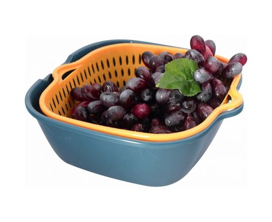 Дуршлаг МУЛЬТИДОМ Дабл NEW с миской размер 22,5x20x8 см, объем 2000 мл VL11-122 – изображение 6