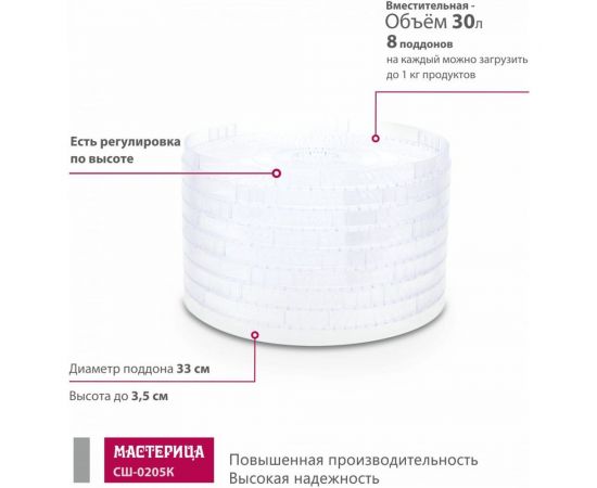 Сушилка для овощей Мастерица с функцией йогуртница СШ-0205К 00-00018908 – изображение 8