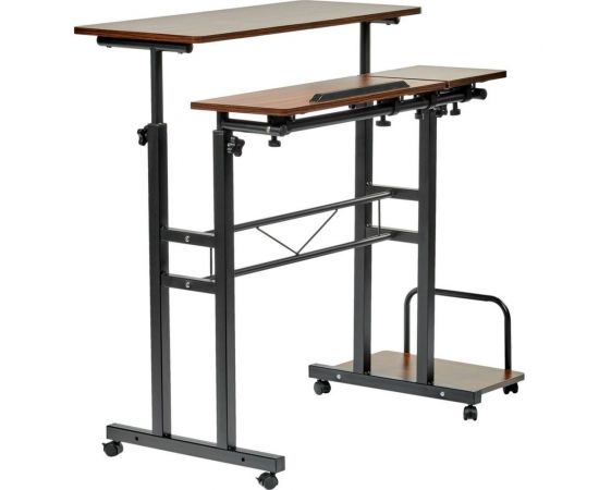 Многофункциональный стол BRADEX Shuttle 80x58x80-130 см, темное дерево, чёрный FR 0690 