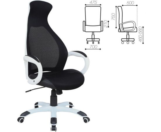 Компьютерное офисное кресло руководителя BRABIX PREMIUM Genesis EX-517, с подлокотниками, экокожа / сетка 531573 