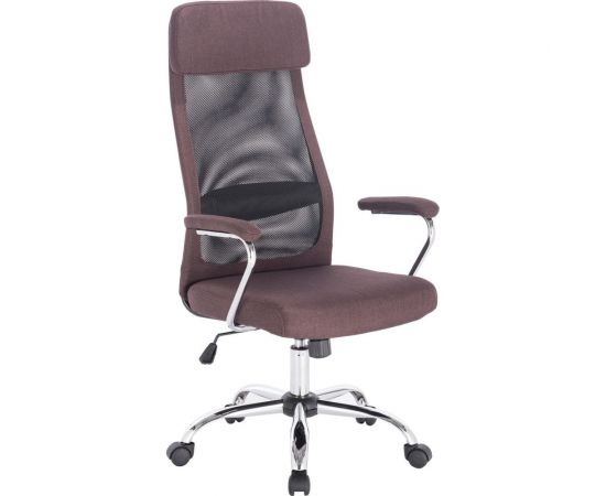 Компьютерное офисное кресло руководителя BRABIX Flight EX-540, с подлокотниками, хром, сетка 531849 