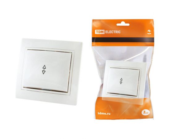 Проходной выключатель TDM Таймыр белый одноклавишный SQ1814-0007 