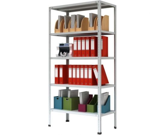 Металлический стеллаж Cobalt p мс 245 с 5-ю полками, 1000x400x2000 125433 