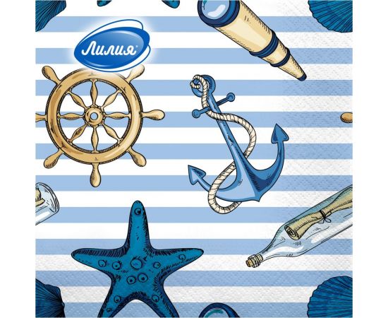 Бумажные салфетки Лилия Морская прогулка 33x33 см, 2 слоя, 20 листов 8028 