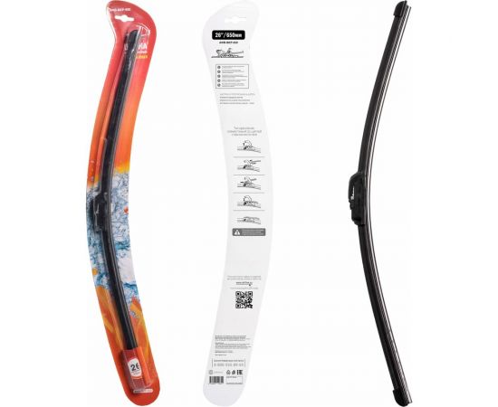 Щетка стеклоочистителя бескаркасная 650 мм/26"", 1 адаптер hook 9x3 Airline AWB-BKP-650 